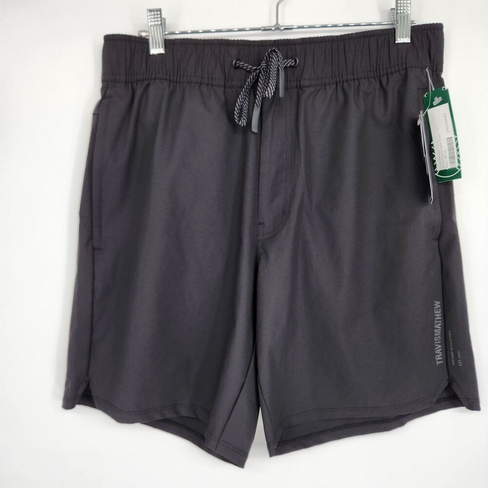 NWT Men's Travis Mathew Wanderlust E-Waist Black Medium Shorts 7.5" Inseam $85